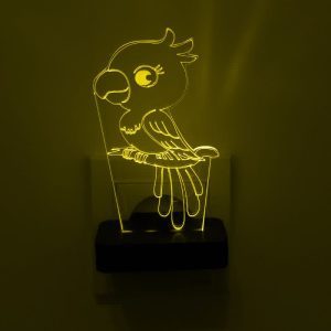 چراغ خواب اتاق کودک طرح طوطی مدل دیواری