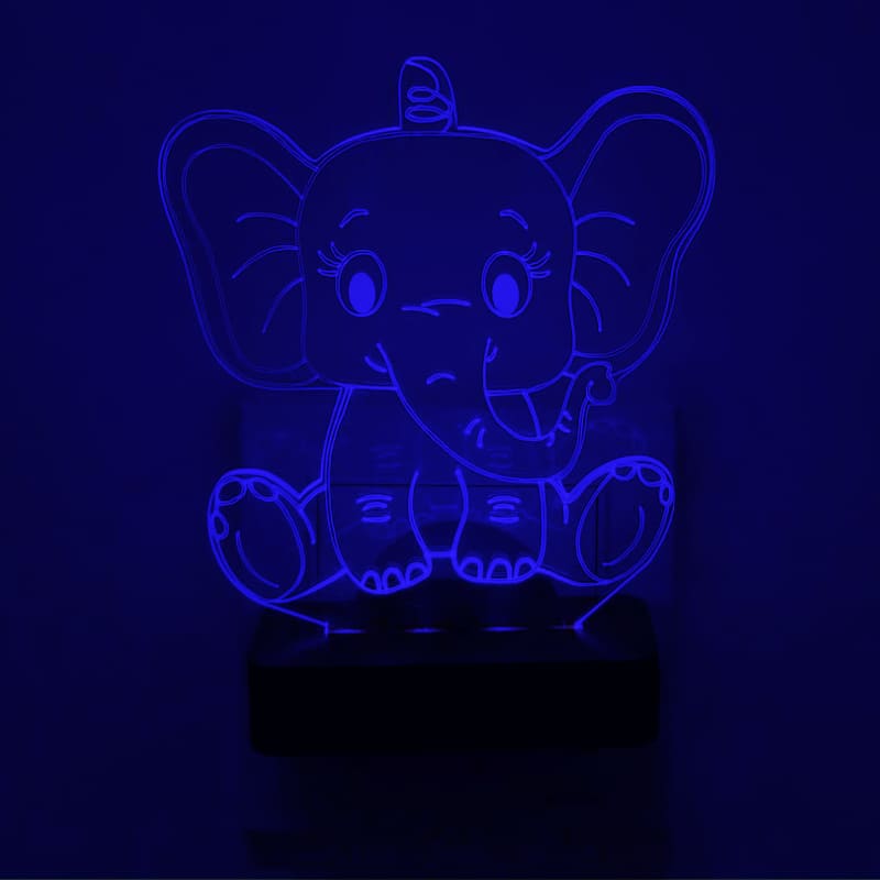 چراغ خواب اتاق کودک طرح فیل مدل دیواری