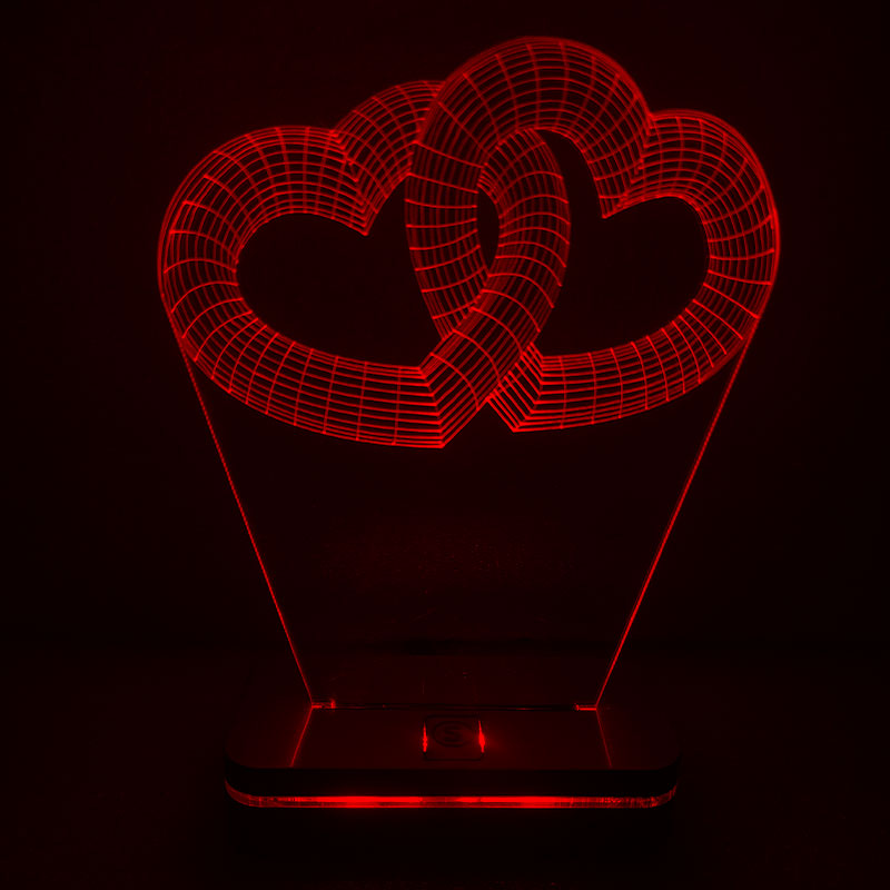 چراغ خواب طرح حلقه قلب مدل هفت رنگ سان لیزر